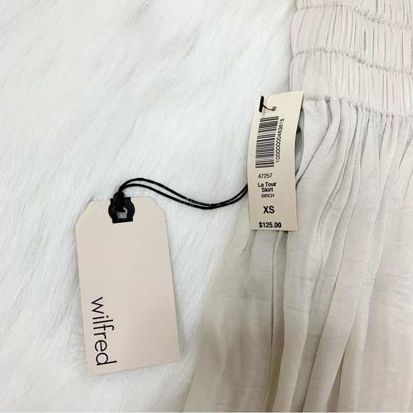 Aritzia Wilfred La Tour Skirt Draped High Lo High rise Waisted Birch Size XS - Picture 11 of 16